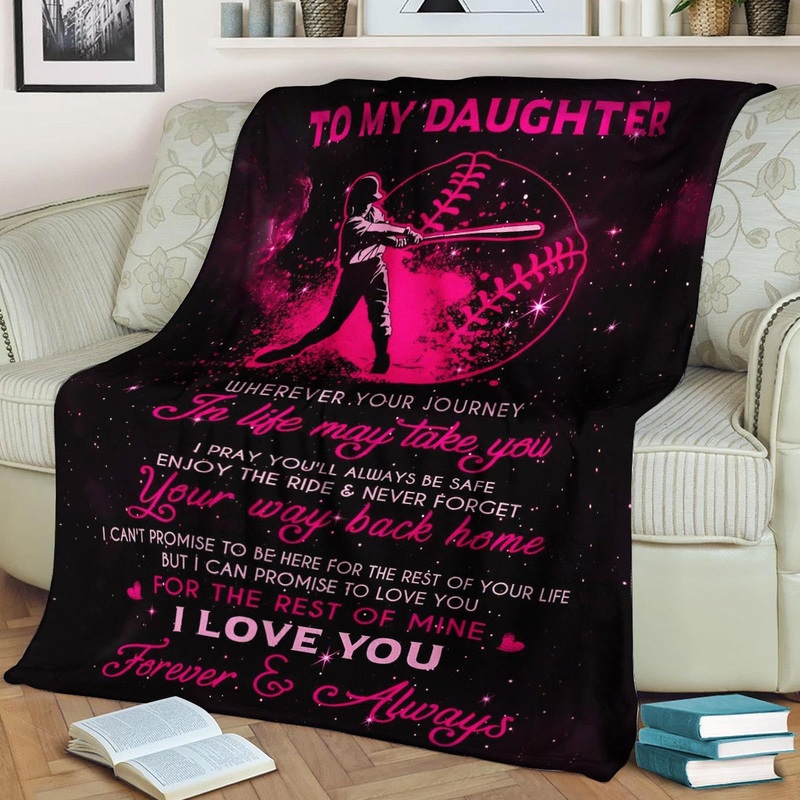 Baseball Daughter Wherever your journey in life may take you CLA1910412F Sherpa Fleece Blanket