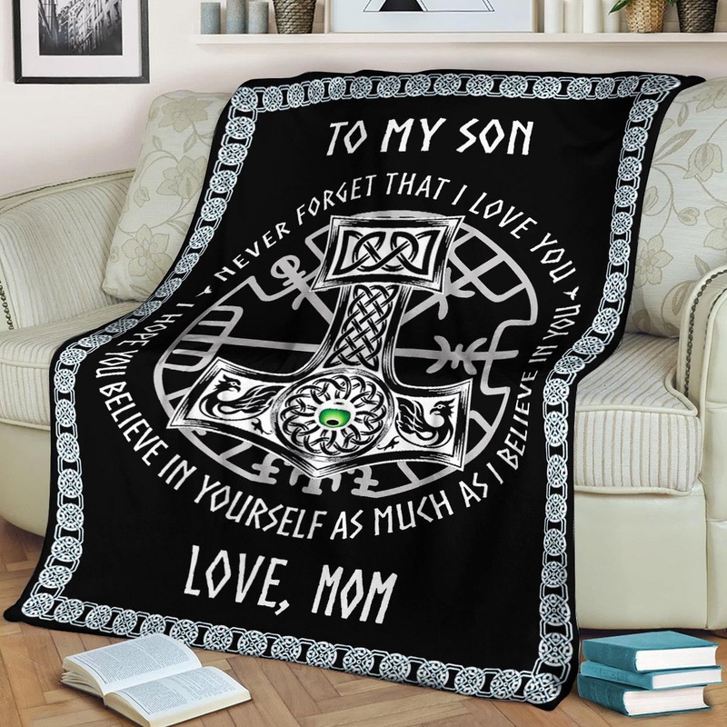 To My Son Love, Viking Mom Black CL2100207MDF Sherpa Fleece Blanket
