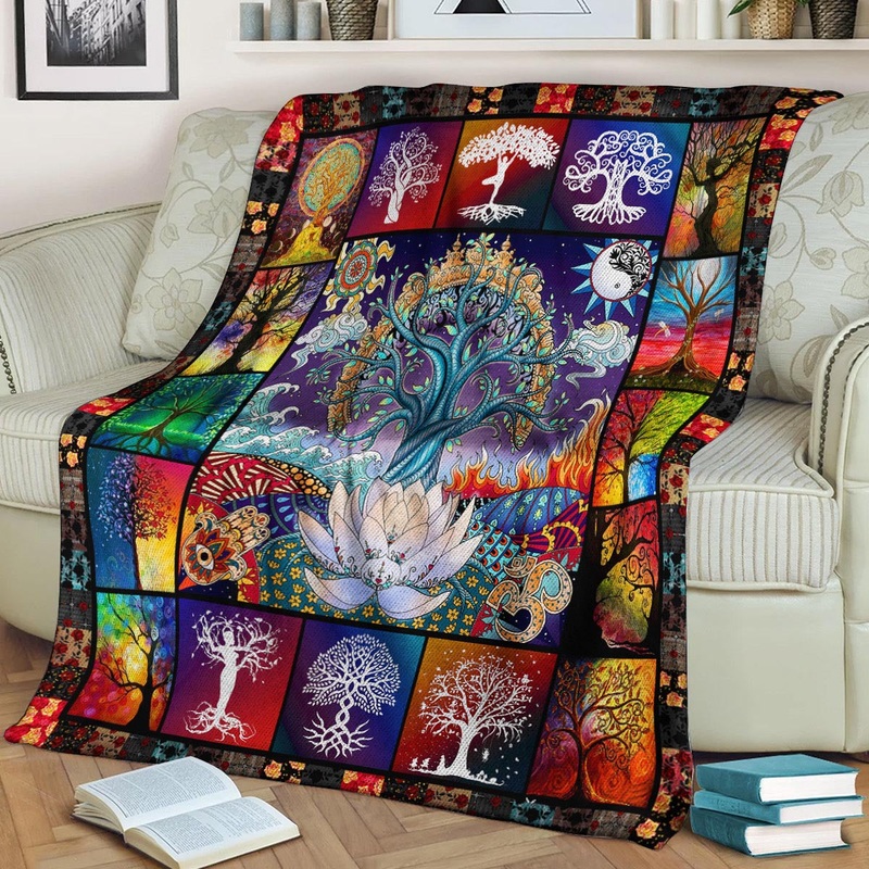 Tree Of Life CL170860MD Sherpa Fleece Blanket