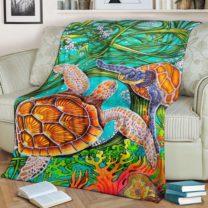 Turtle BT070992F Sherpa Fleece Blanket
