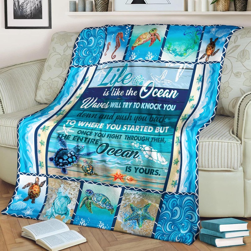 Turtle Life Is The Ocean CLA1910146F Sherpa Fleece Blanket