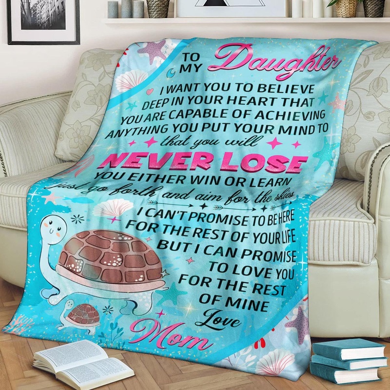 Turtle To My Daughter CLA1910185F Sherpa Fleece Blanket