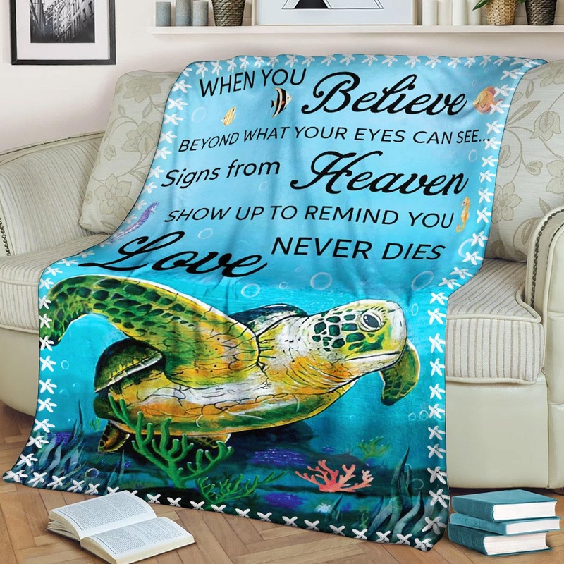 Turtle When You Believe CLA1910190F Sherpa Fleece Blanket