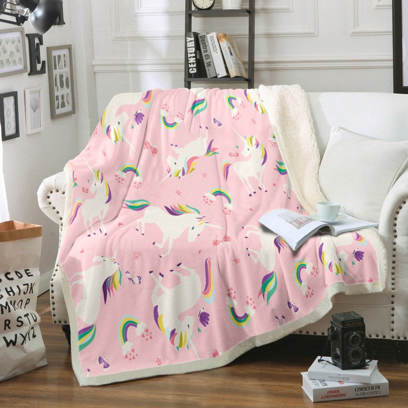 Unicorn HM0709137TM Sherpa Fleece Blanket