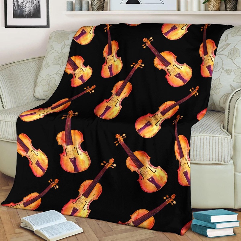 Violin Pattern CLA15101065F Sherpa Fleece Blanket