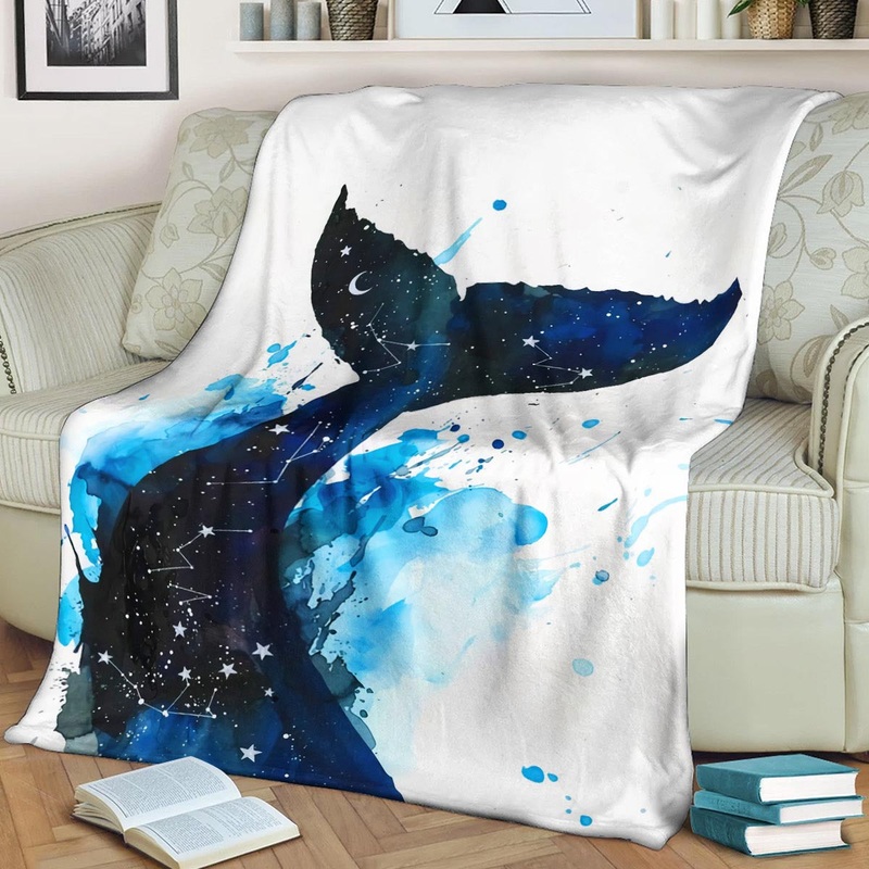 Whale DD190857F Sherpa Fleece Blanket