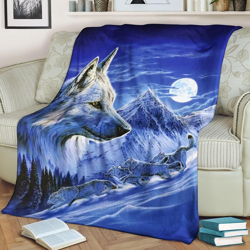 Wolf BL300889F Sherpa Fleece Blanket