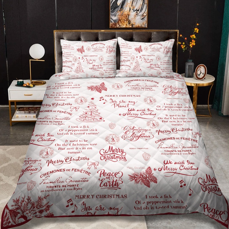 Azcozy Christmas CLA16110120B Quilt Bedding Set