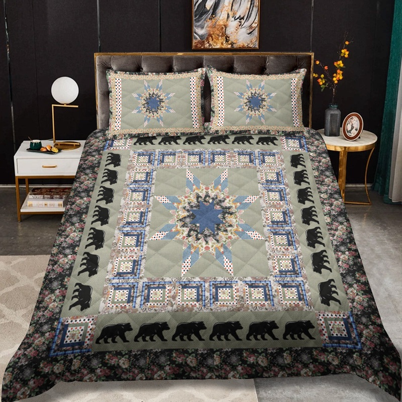 Black Bear Forest CLM0411034B Quilt Bedding Set