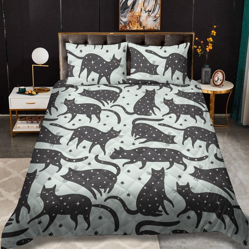 Black Cat CL12100077MDB Quilt Bedding Set