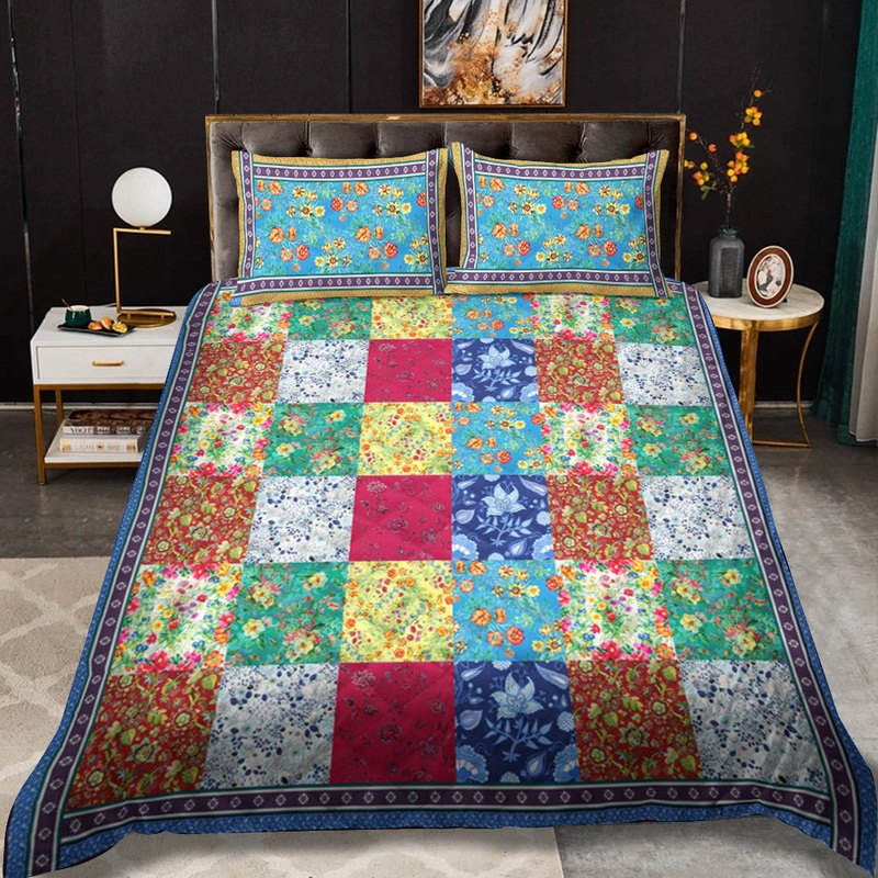 Brighton Floral Patchwork CLA29101274B Quilt Bedding Set