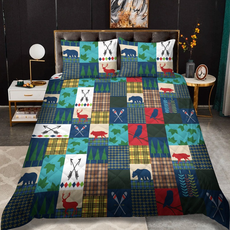 Cabin Bear CLM2810093B Quilt Bedding Set