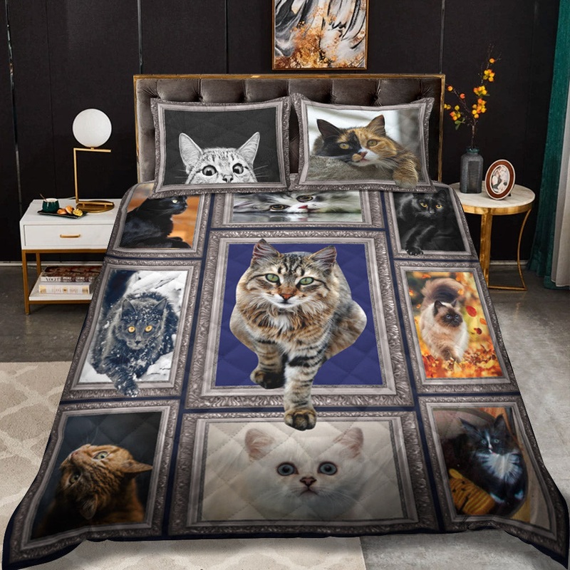 Cats CLM3010110B Quilt Bedding Set