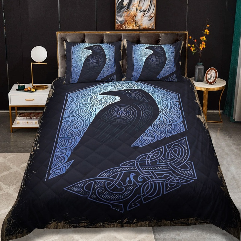 Celtic Raven Viking CL04120254MDB Quilt Bedding Set