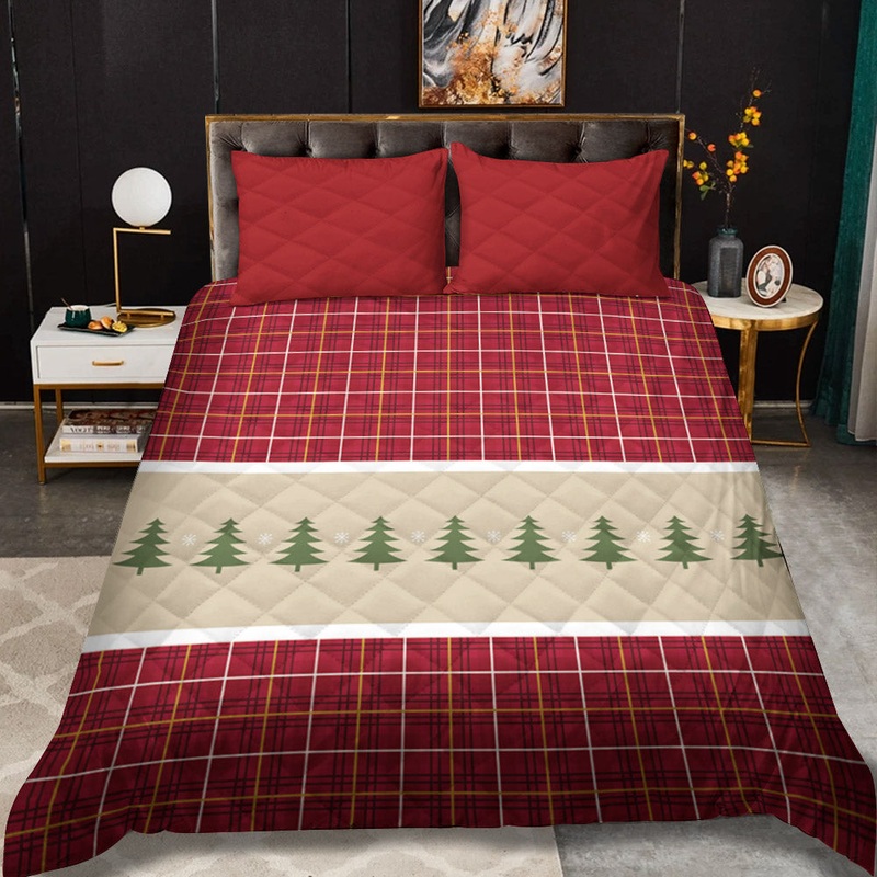 Christmas Plaid CLM0411099B Quilt Bedding Set