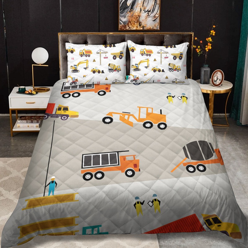 Construction Truck CLT0510038T Quilt Bedding Set