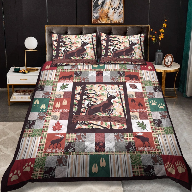 Deer Woodland CLM2210098B Quilt Bedding Set