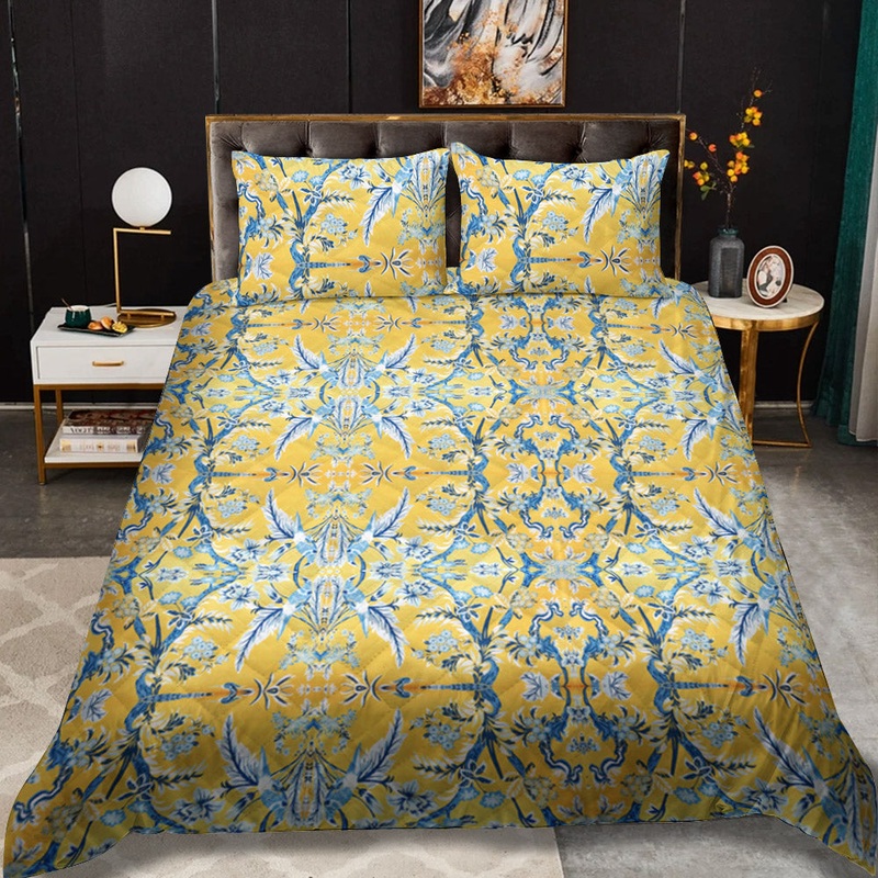 Dolores Yellow Blue CLA0611117B Quilt Bedding Set