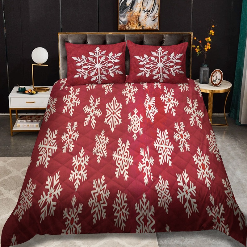 Falling Snow Embroidered CLA22101556B Quilt Bedding Set