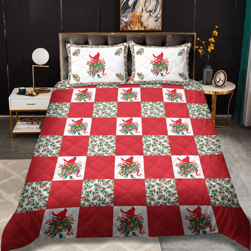 Holiday Cardinal CLM2210130B Quilt Bedding Set