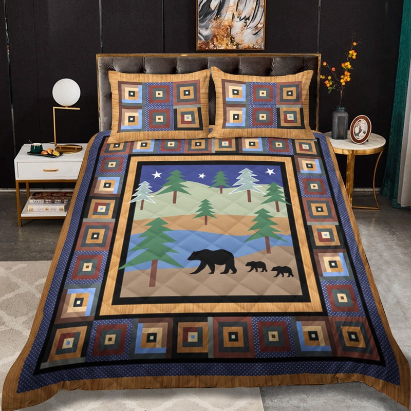 Midnight Bear CLA16110556B Quilt Bedding Set