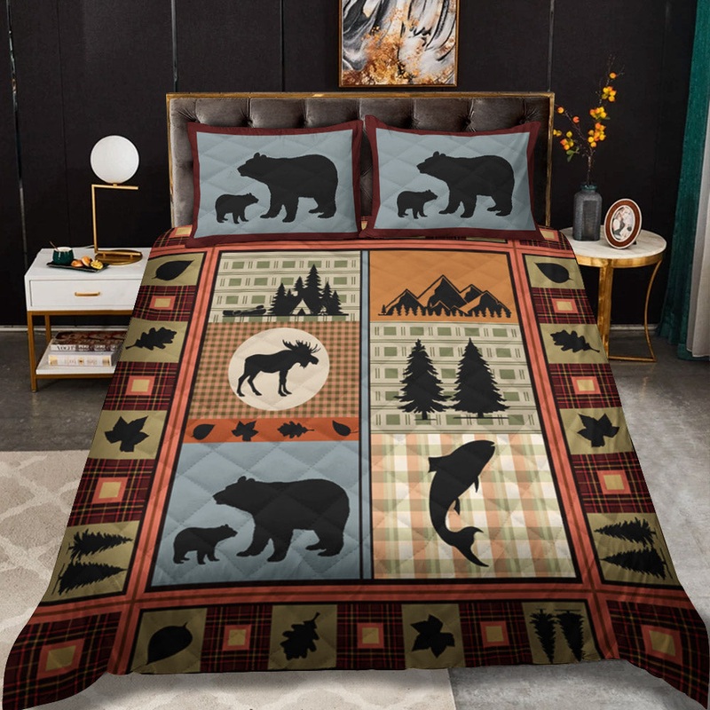 Moose Bear Lake CLA2709150B Quilt Bedding Set