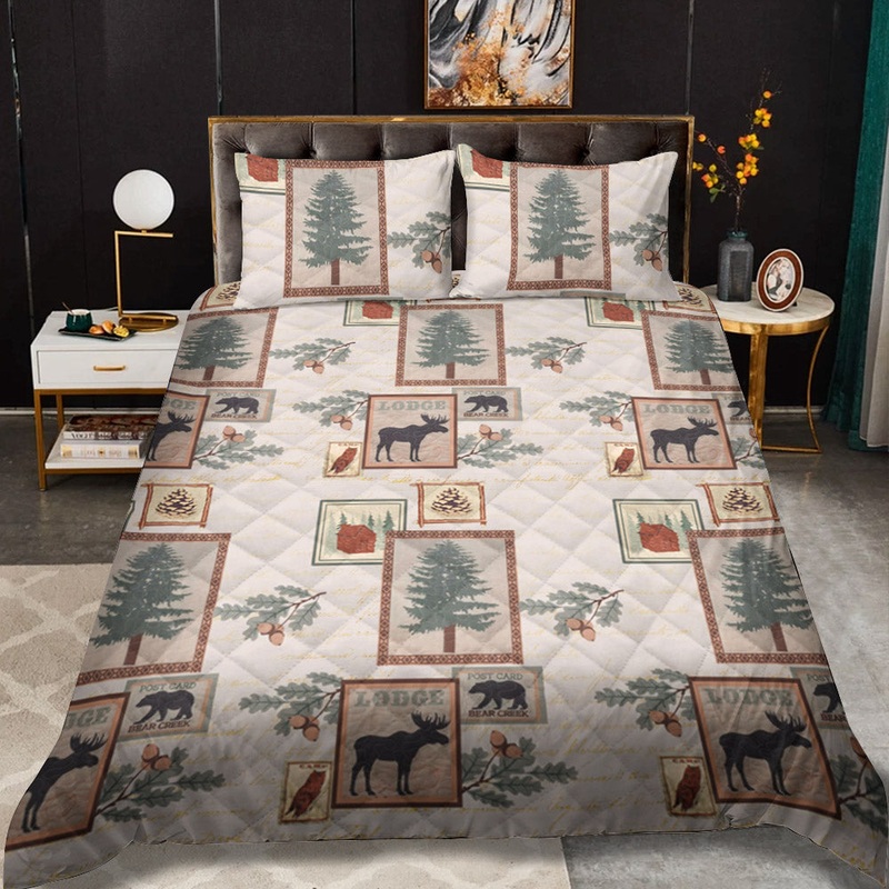 Mountain Lodge Bear CLM2309133B Quilt Bedding Set