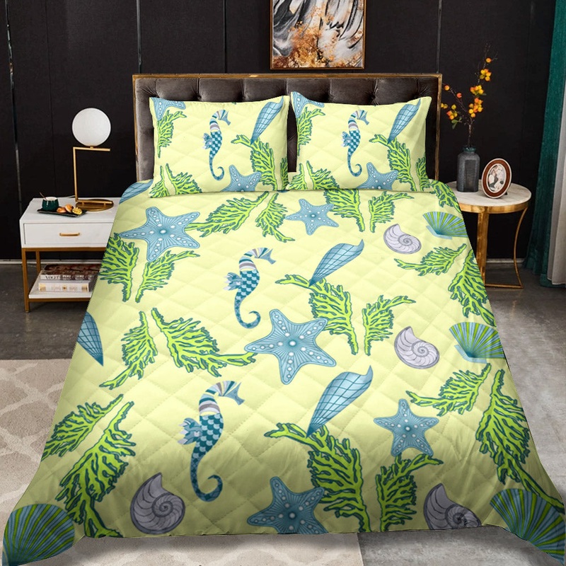 Ocean Seahorse CLM0411271B Quilt Bedding Set