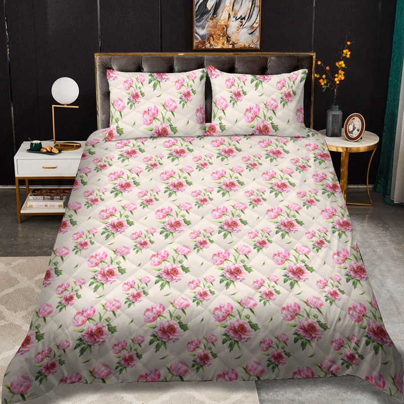 Pink Peony CLH0312190B Quilt Bedding Set