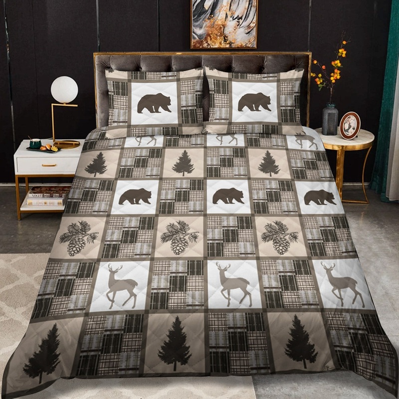 Rustic Deer And Bear CLA2709182B Quilt Bedding Set