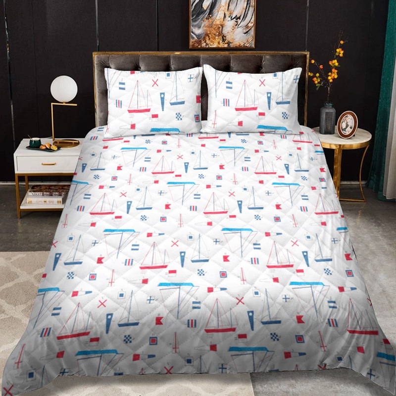 Sailboat Lighthouse CLM1810136B Quilt Bedding Set