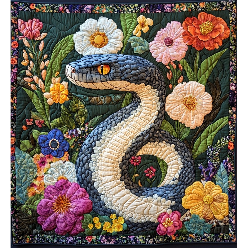 Floral Snake DAI301224004 Quilt Blanket