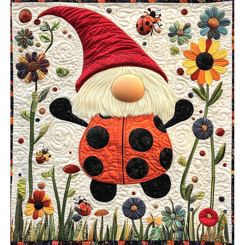 Ladybug Gnome DAI301224012 Quilt Blanket