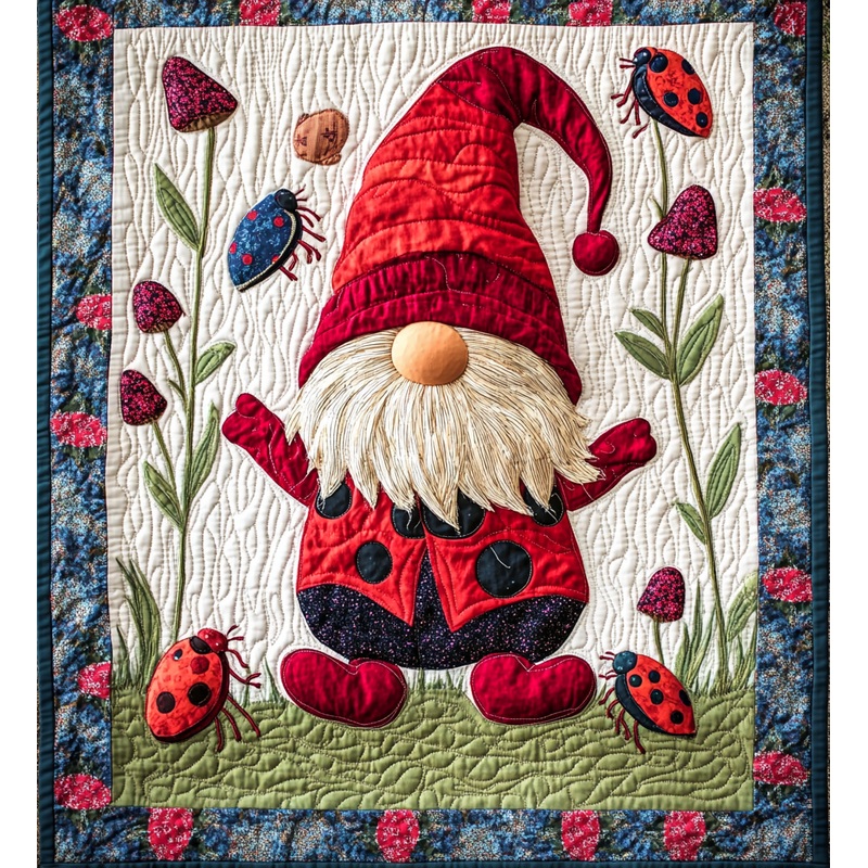 Ladybug Gnome DAI301224013 Quilt Blanket