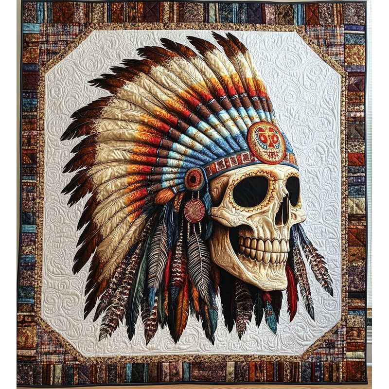 Native American Skull DAI301224055 Quilt Blanket