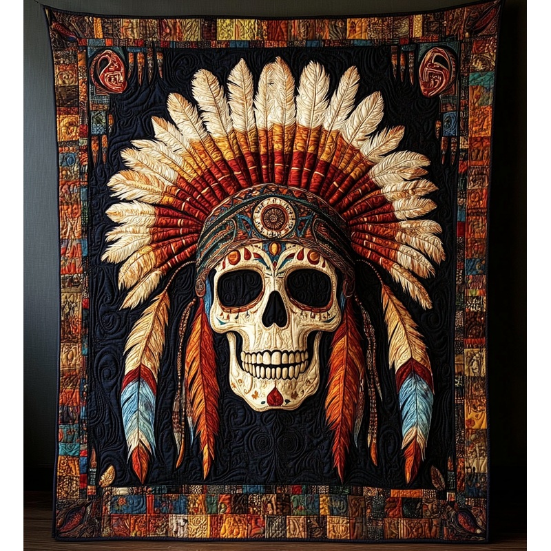 Native American Skull DAI301224057 Quilt Blanket