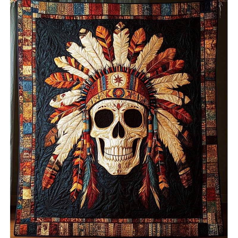 Native American Skull DAI301224058 Quilt Blanket