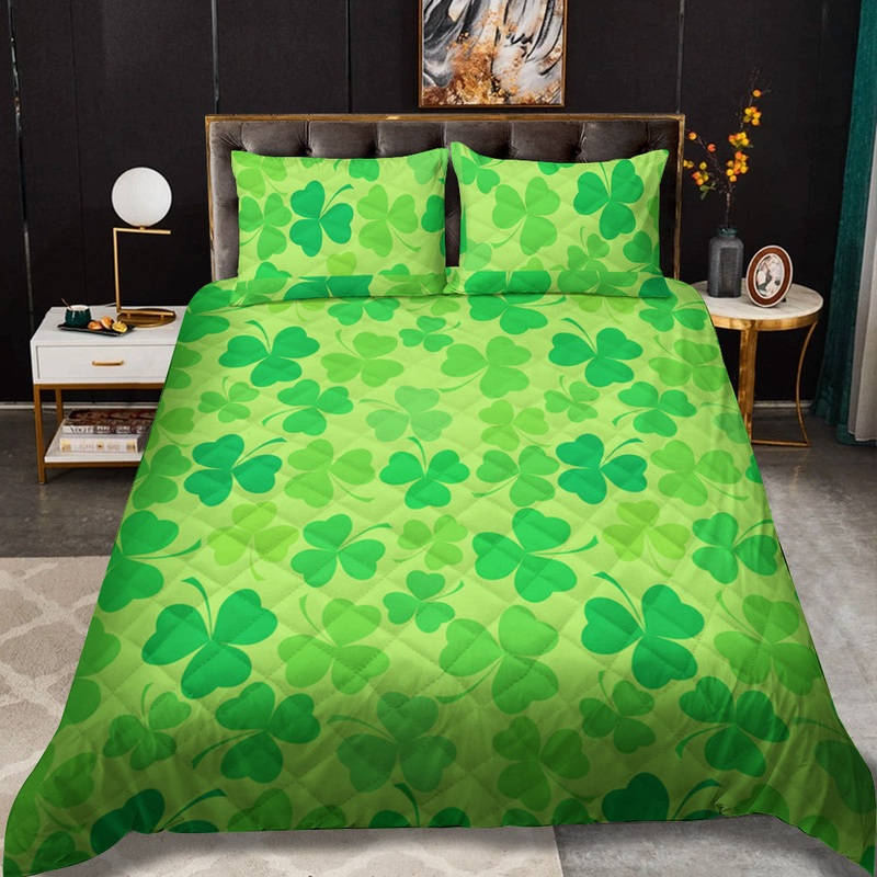 Shamrock St Patricks Day CL12100562MDB Quilt Bedding Set
