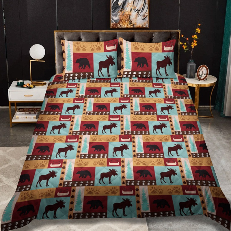 Trailhead Patch Moose Bear CLA2609213B Quilt Bedding Set