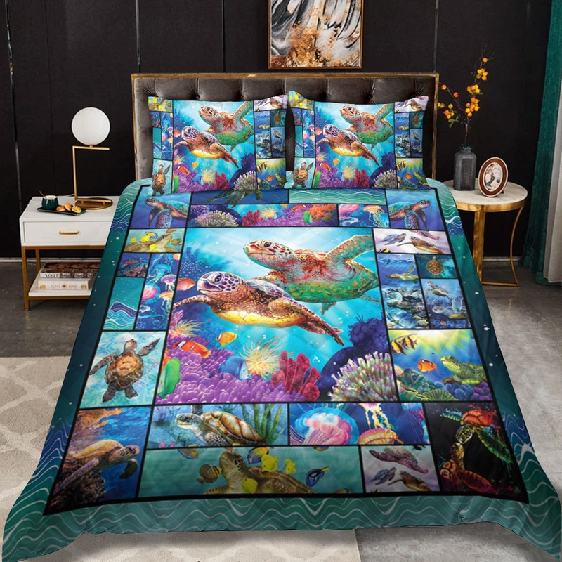 Turtle Ocean CLM0611348B Quilt Bedding Set