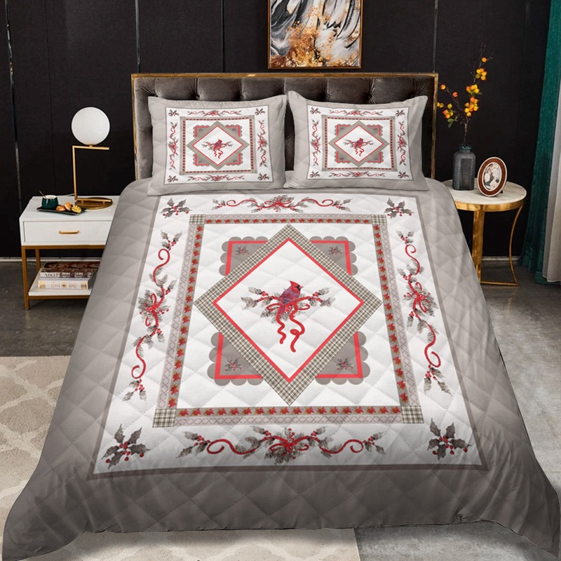 White Cardinal CLM2210286B Quilt Bedding Set