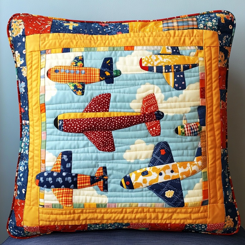 Airplane DAI301224157 Quilted Pillow Case