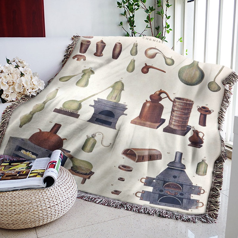 Chemistry Equipment Early 19th Century NN1510015S Throw Blankets For Sofa