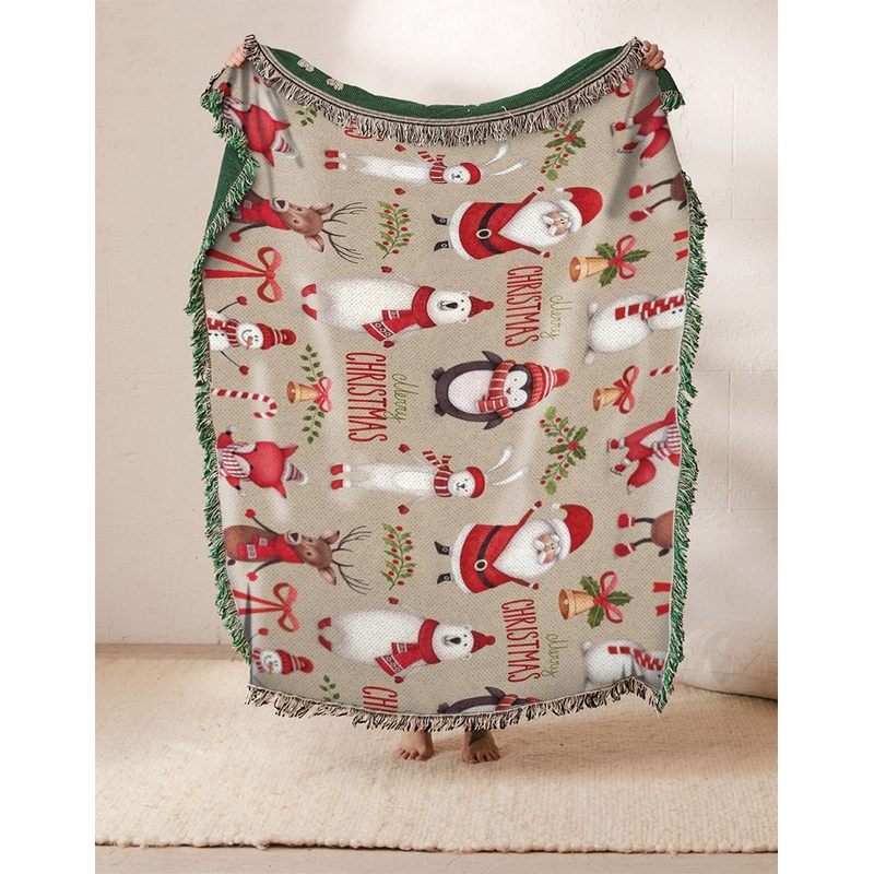 Christmas Polar Bear Deer BL2510091S Throw Blankets For Sofa