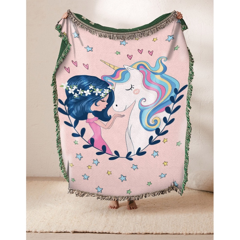 Cute Girl Unicorn DN081052S Throw Blankets For Sofa