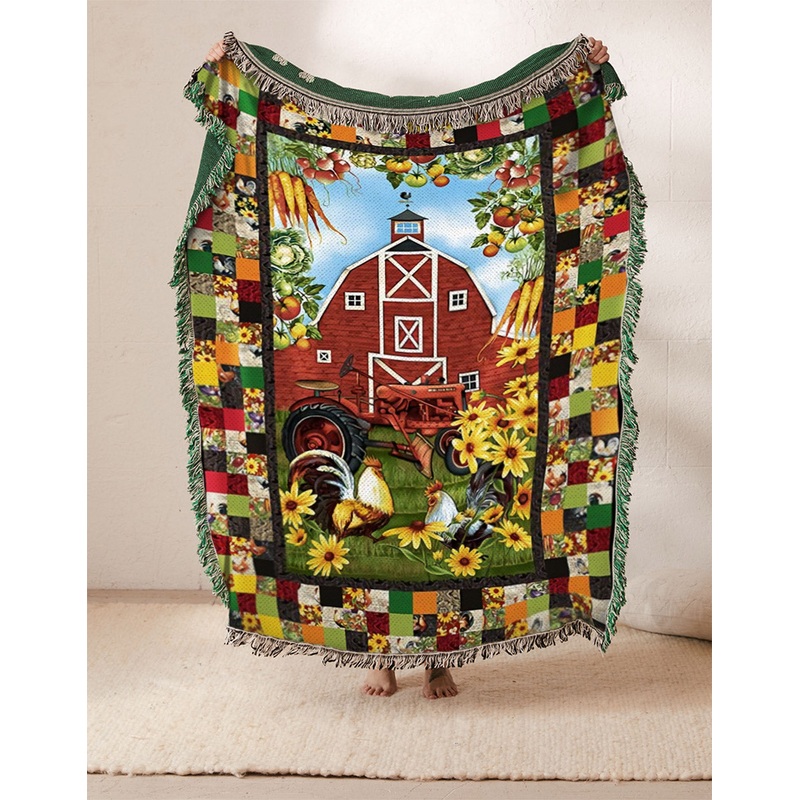 Farm Chicken Flower Carrot Potato Garden BT111072S Throw Blankets For Sofa