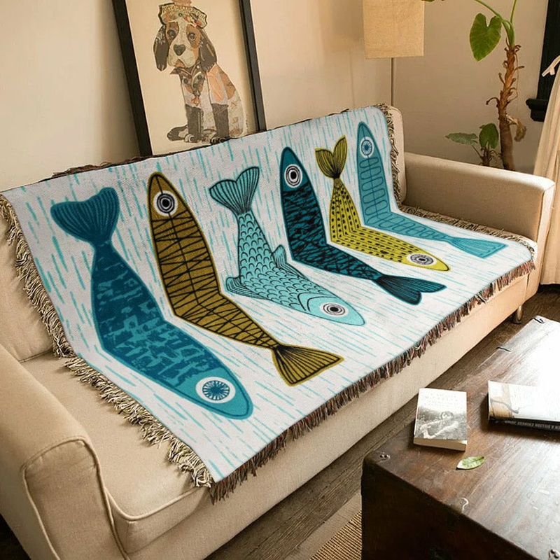 Fish DD111076S Throw Blankets For Sofa