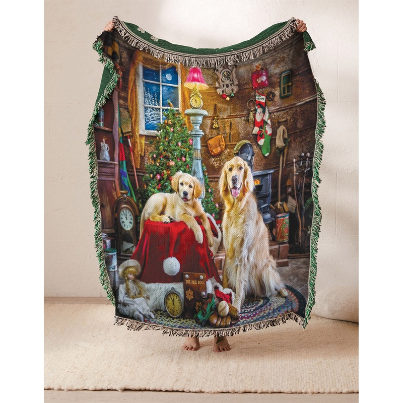Golden Retriever Christmas DV1410150S Throw Blankets For Sofa