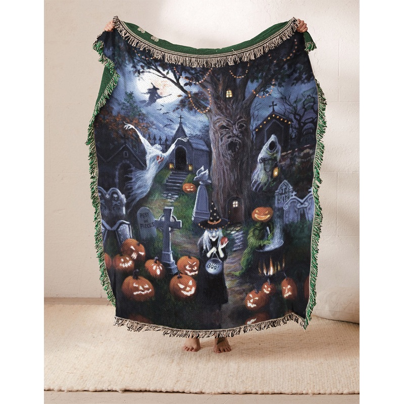 Halloween Witch Ghost Graveyard DV1010176S Throw Blankets For Sofa