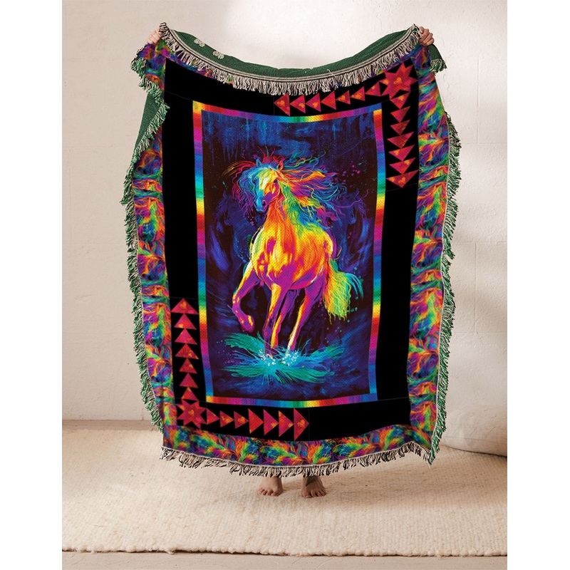 Horse Colorful VD2510204S Throw Blankets For Sofa